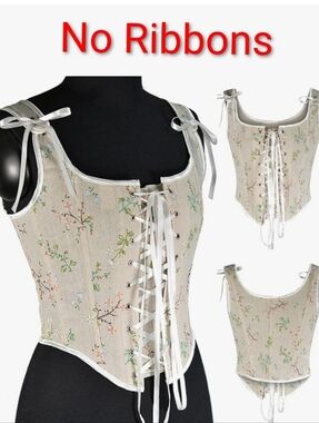 Tapestry Brocade Style Corset, NO RIBBONS, New Sz M No Ribbons Or Tags